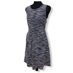 Loft | Ann Taylor Sleeveless Blue and White Dress